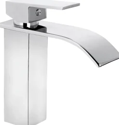 CORNAT Waschtischarmatur »Verchromter Druckgusskörper / Mühelose Schaftbefestigung /« Mit Druck-Ablaufventil / Wasserhahn fürs Bad / Schwallauslauf