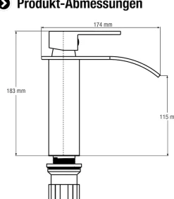 CORNAT Waschtischarmatur »Verchromter Druckgusskörper / Mühelose Schaftbefestigung /« Mit Druck-Ablaufventil / Wasserhahn fürs Bad / Schwallauslauf