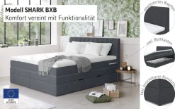 COTTA Boxspringbett »Shark inkl. Bettkasten und Topper« erhältlich in den Breiten 140x200cm, 160x200cm und 180x200cm