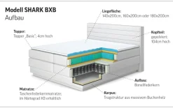 COTTA Boxspringbett »Shark inkl. Bettkasten und Topper« erhältlich in den Breiten 140x200cm, 160x200cm und 180x200cm