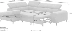 COTTA Ecksofa »Aura L-Form, B: 260 cm, inkl. Schlaffunktion, 3 verstellbare« mit Schlaffunktion, Bettkasten & Kopfteilverstellung
