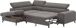 COTTA Ecksofa »Aura L-Form, B: 260 cm, inkl. Schlaffunktion, 3 verstellbare« mit Schlaffunktion, Bettkasten & Kopfteilverstellung