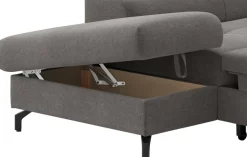 COTTA Ecksofa »Aura L-Form, B: 260 cm, inkl. Schlaffunktion, 3 verstellbare« mit Schlaffunktion, Bettkasten & Kopfteilverstellung