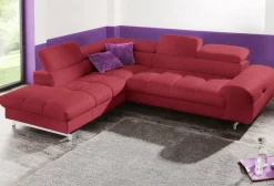 COTTA Ecksofa »Chef bequem, tolle Verarbeitungsdetails, Breite 262cm, L-Form« mit Kopfteilverstellung, edle Metallkufen, optional Schlaffunktion