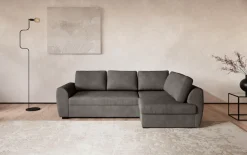 COTTA Ecksofa »Drift L-Form mit Ottomane, B: 253 cm« optional auch mit Schlaffunktion, Wellenunterfederung