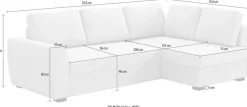 COTTA Ecksofa »Drift L-Form mit Ottomane, B: 253 cm« optional auch mit Schlaffunktion, Wellenunterfederung