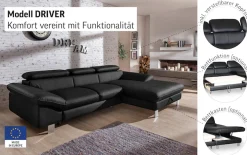 COTTA Ecksofa »Driver L-Form« mit Kopfteilverstellung, wahlweise mit Schlaffunktion & Bettkasten