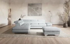 COTTA Ecksofa »Enterprise L-Form, B: 277 cm x L: 238 cm, bequeme Wellenunterfederung« Arm- & Kopfteilverstellung, optional Schlaffunktion