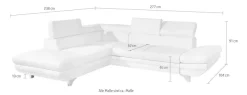 COTTA Ecksofa »Enterprise L-Form, B: 277 cm x L: 238 cm, bequeme Wellenunterfederung« Arm- & Kopfteilverstellung, optional Schlaffunktion