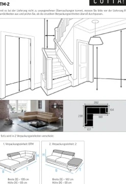 COTTA Ecksofa »Enterprise L-Form, B: 277 cm x L: 238 cm, bequeme Wellenunterfederung« Arm- & Kopfteilverstellung, optional Schlaffunktion