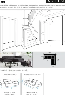 COTTA Ecksofa »Gemini L-Form, B: 312 cm« mit Kopfteilverstellung, optional Schlaffunktion