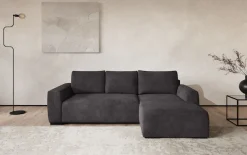 COTTA Ecksofa »Giro L-Form,B: 252 cm, abgerundete Kanten, bequeme Wellenunterfederung« +PUR Schaum, opt. Schlaffunktion + Bettkasten,LF 202x128cm Trendstoffe