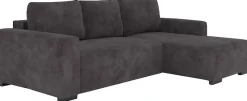 COTTA Ecksofa »Giro L-Form,B: 252 cm, abgerundete Kanten, bequeme Wellenunterfederung« +PUR Schaum, opt. Schlaffunktion + Bettkasten,LF 202x128cm Trendstoffe