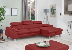 COTTA Ecksofa »Komaris L-Form,B:244cm, inkl. Kopfteilverstellung, Wellenunterfederung« optional mit Schlaffunktion und Bettkasten, plus opt.LED Beleuchtung