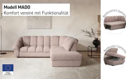 COTTA Ecksofa »Mado, Breite 260 cm« verschiedene Sofas individuell kombinierbar