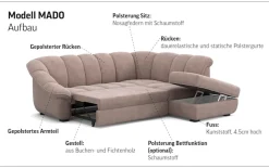 COTTA Ecksofa »Mado, Breite 260 cm« verschiedene Sofas individuell kombinierbar