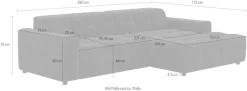 COTTA Ecksofa »Sento L-Form, B:280 cm, Chenille-Struktur, XXL Recamiere B: 133cm«