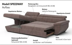 COTTA Ecksofa »Speedway L-Form« mit Kopfteilverstellung, wahlweise mit Schlaffunktion & Bettkasten