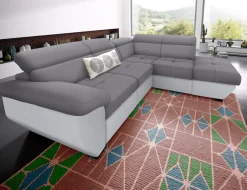 COTTA Ecksofa »Speedway L-Form, B: 262cm, moderne Couch, bequeme Wellenunterfederung,« Kopfteilverstellung, optional Schlaffunktion & Bettkasten