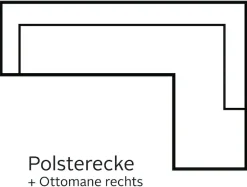COTTA Ecksofa »Speedway L-Form, B: 262cm, moderne Couch, bequeme Wellenunterfederung,« Kopfteilverstellung, optional Schlaffunktion & Bettkasten