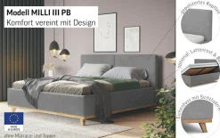 COTTA Polsterbett »MILLI III wahlweise mit Bettkasten« erhältlich in den Größen 160x200cm & 180x200cm