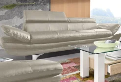COTTA Polstergarnitur »Enterprise« Set,Set bestehend aus: 3-Sitzer mit Arm- & Kopfteilverstellung & Hocker