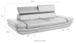 COTTA Polstergarnitur »Enterprise« Set,Set bestehend aus: 3-Sitzer mit Arm- & Kopfteilverstellung & Hocker