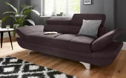 COTTA Polstergarnitur »Enterprise« Set,Set bestehend aus: 2-Sitzer mit Kopfteilverstellung & Hocker