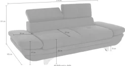 COTTA Polstergarnitur »Enterprise« Set,Set bestehend aus: 2-Sitzer mit Kopfteilverstellung & Hocker