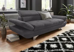 COTTA Polstergarnitur »Enterprise« Set,Set bestehend aus 2,5-Sitzer mit Arm- & Kopfteilverstellung & Hocker