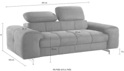 COTTA 2-Sitzer »Chef« Big-Sofa mit Kopfteilverstellung, edle Metallkufen