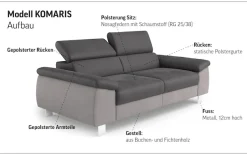 COTTA 3-Sitzer »Komaris, B: 193 cm« mit Kopfteilverstellung