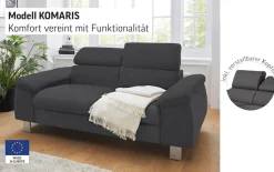 COTTA 2-Sitzer »Komaris, B: 177 cm« mit Kopfteilverstellung