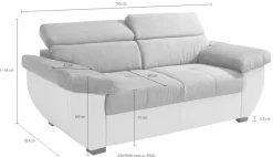 COTTA 2-Sitzer »Speedway« Big-Sofa mit Kopfteilverstellung