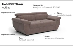 COTTA 2-Sitzer »Speedway« Big-Sofa mit Kopfteilverstellung