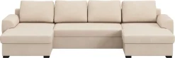COTTA Wohnlandschaft »Drift U-Form Recamiere, Breite 327 cm« optional auch mit Schlaffunktion, Wellenunterfederung