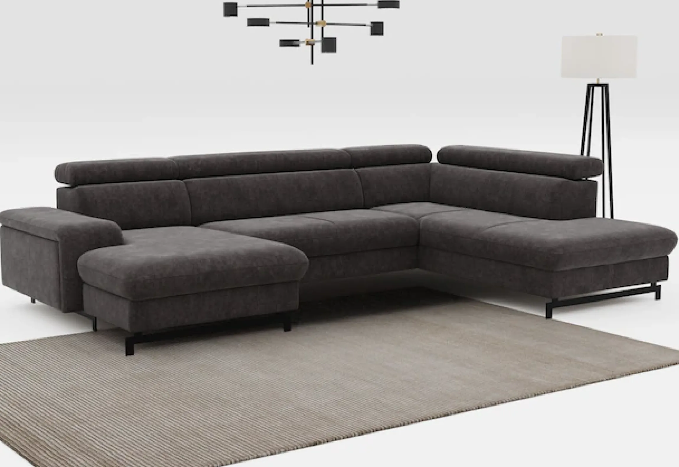 COTTA Wohnlandschaft »Emma U-Form, B: 328 cm« mit Kopfteilverstellung, optional Schlaffunktion & Bettkasten