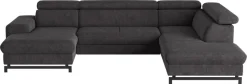 COTTA Wohnlandschaft »Emma U-Form, B: 328 cm« mit Kopfteilverstellung, optional Schlaffunktion & Bettkasten
