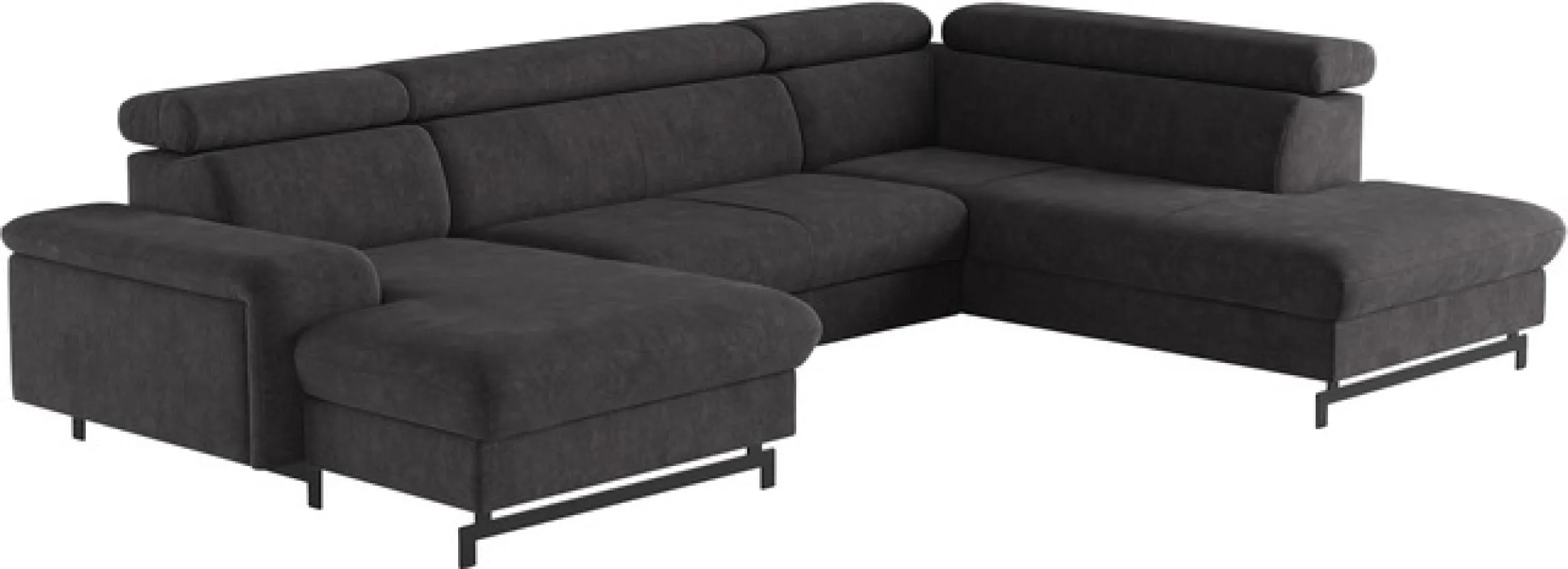 COTTA Wohnlandschaft »Emma U-Form, B: 328 cm« mit Kopfteilverstellung, optional Schlaffunktion & Bettkasten
