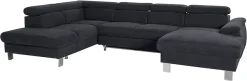 COTTA Wohnlandschaft »Komaris U-Form, B: 320 cm« mit Kopfteilverstellung, optional Schlaffunktion, Bettkasten & Licht