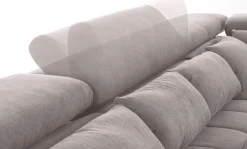 COTTA Wohnlandschaft »Orion U-Form XXL, B: 409 cm, bequeme Wellenunterfederung, top modern« mit Kopfteilverstellung & 6 Nierenkissen