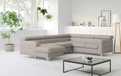 COTTA Wohnlandschaft »Sammy U-Form, B: 304 cm« Kopfteilverstellung, optional Schlaffunktion & Bettkasten