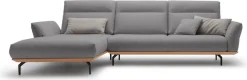 Creation BY ROLF BENZ Ecksofa »CR.460 Design-Sofa, verstellbare Rückenlehne, L-Form« Sockel in Eiche, Winkelfüße in Umbragrau, Breite 318 cm