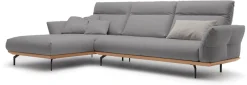 Creation BY ROLF BENZ Ecksofa »CR.460 Design-Sofa, verstellbare Rückenlehne, L-Form« Sockel in Eiche, Winkelfüße in Umbragrau, Breite 318 cm