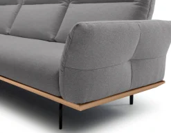 Creation BY ROLF BENZ Ecksofa »CR.460 Design-Sofa, verstellbare Rückenlehne, L-Form« Sockel in Eiche, Winkelfüße in Umbragrau, Breite 318 cm