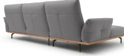 Creation BY ROLF BENZ Ecksofa »CR.460 Design-Sofa, verstellbare Rückenlehne, L-Form« Sockel in Eiche, Winkelfüße in Umbragrau, Breite 318 cm