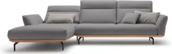 Creation BY ROLF BENZ Ecksofa »CR.460 Design-Sofa, verstellbare Rückenlehne, L-Form« Sockel in Eiche, Winkelfüße in Umbragrau, Breite 318 cm