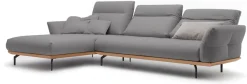 Creation BY ROLF BENZ Ecksofa »CR.460 Design-Sofa, verstellbare Rückenlehne, L-Form« Sockel in Eiche, Winkelfüße in Umbragrau, Breite 318 cm