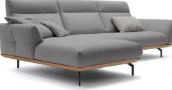Creation BY ROLF BENZ Ecksofa »CR.460 Design-Sofa, verstellbare Rückenlehne, L-Form« Sockel in Eiche, Winkelfüße in Umbragrau, Breite 318 cm