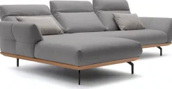 Creation BY ROLF BENZ Ecksofa »CR.460 Design-Sofa, verstellbare Rückenlehne, L-Form« Sockel in Eiche, Winkelfüße in Umbragrau, Breite 318 cm